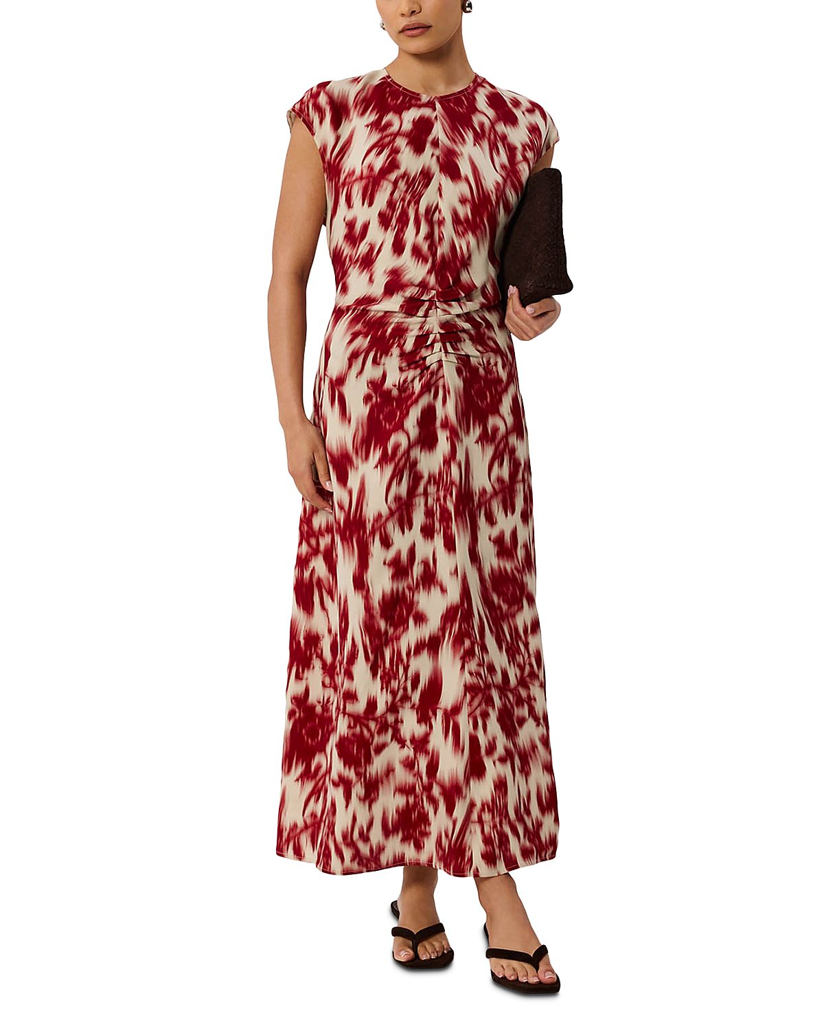 Whistles Blurred Floral Crepe Dress