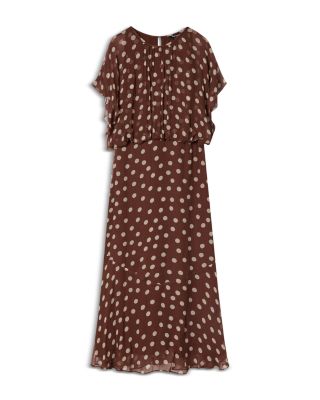 Petites Polka Dot Print Midi Dress