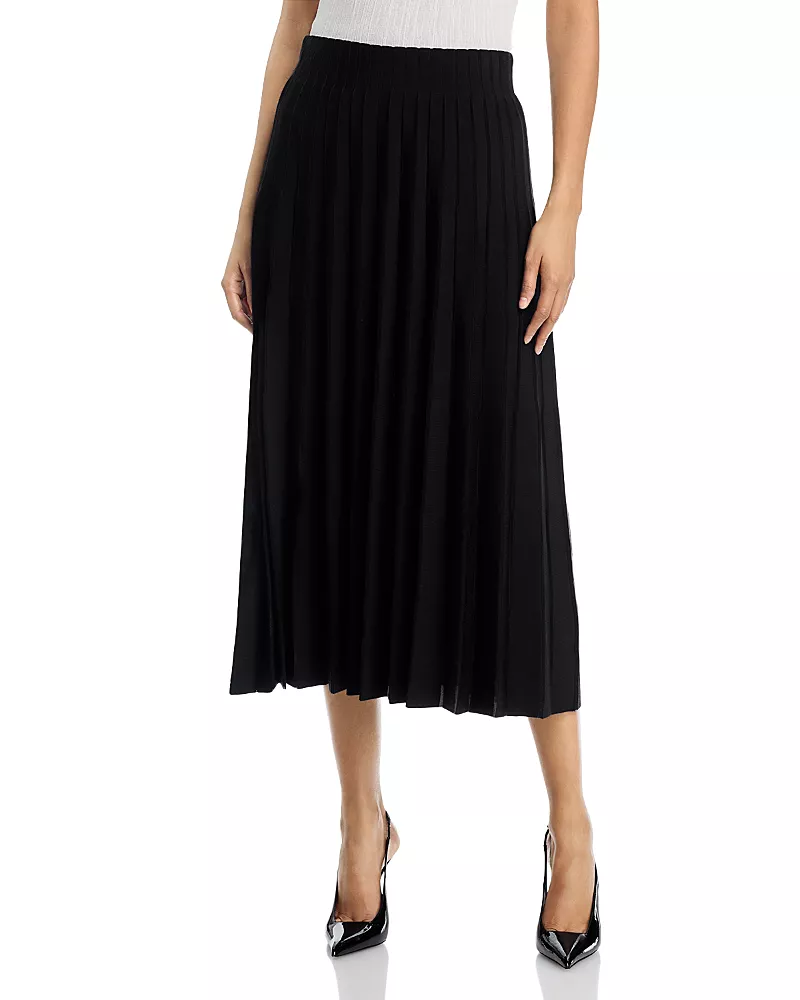 Lafayette 148 New York Pleated Pull On Knit Skirt