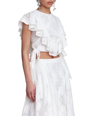 Lace Ruffle Top with Side Bows