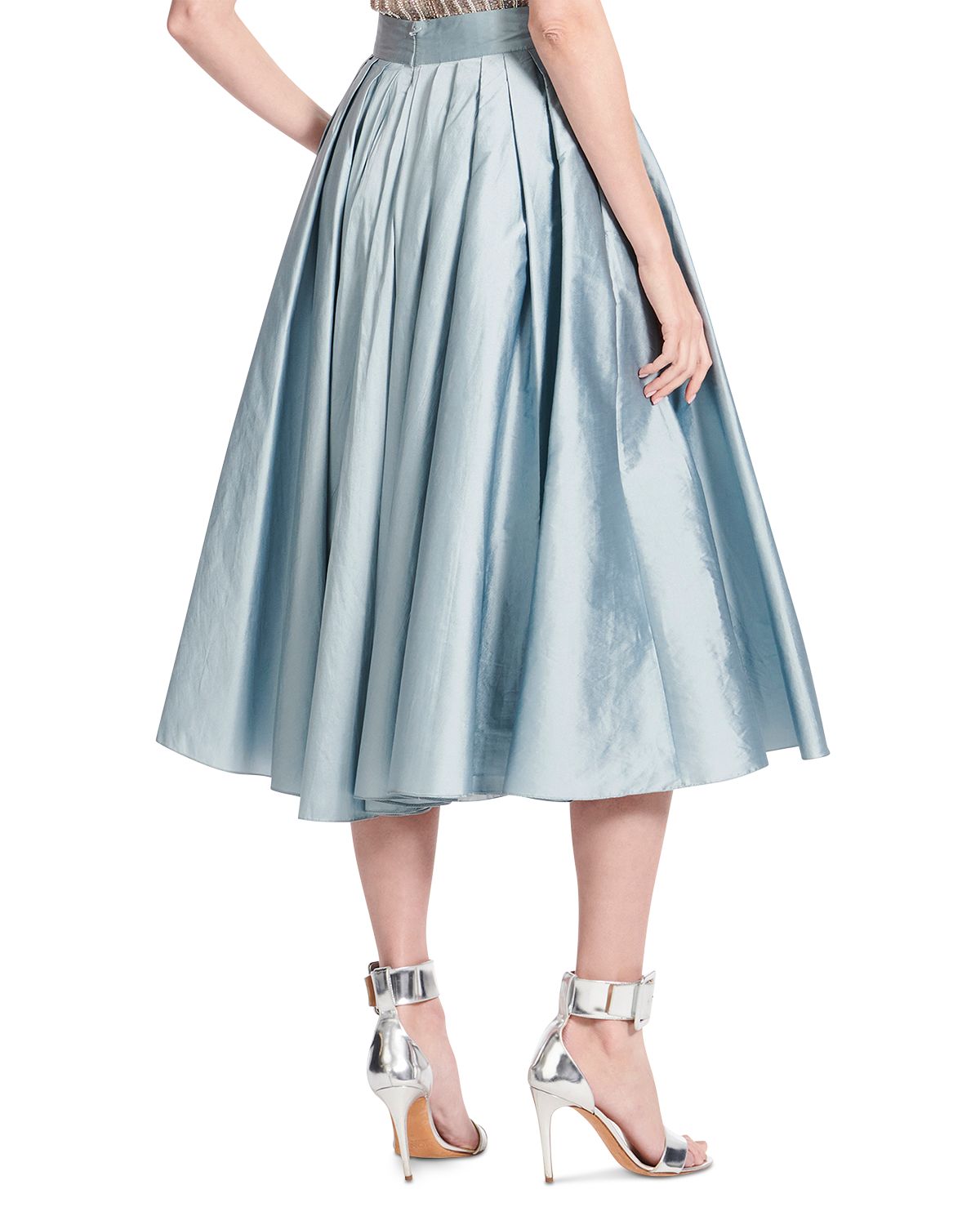Tea Length Pleated Soft Taffeta Skirt thumbnail 2
