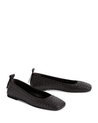 Women's Silenzio Dark Brown Woven Leather Loafers