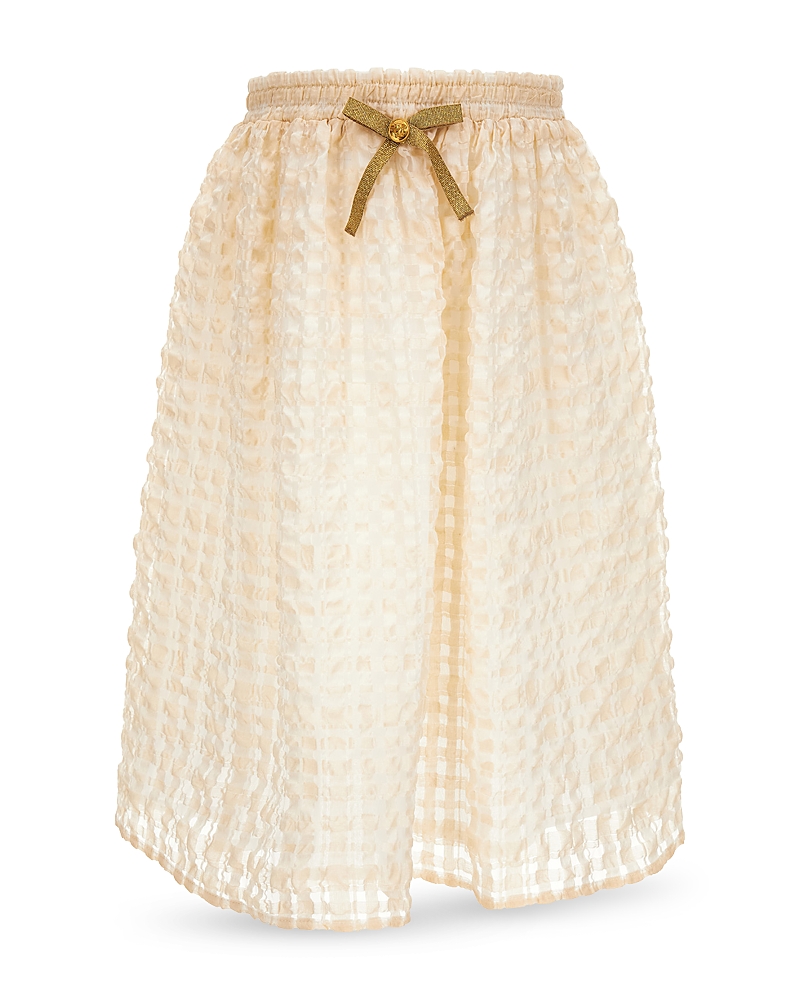Versace Girls' Organza Check Cloque Skirt - Little Kid, Big Kid