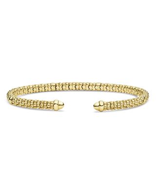 18K Yellow Gold Signature Caviar Beaded Versa Torque Cuff Bracelet
