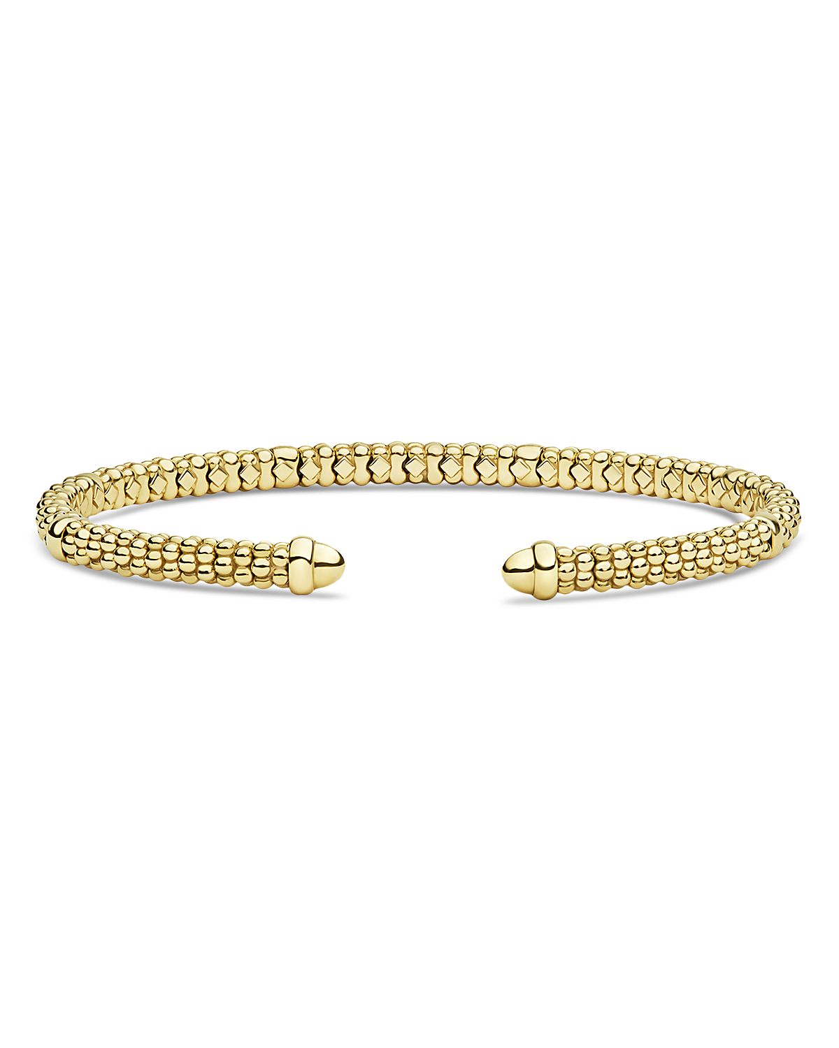 Lagos 18K Yellow Gold Signature Caviar Beaded Versa Torque Cuff Bracelet