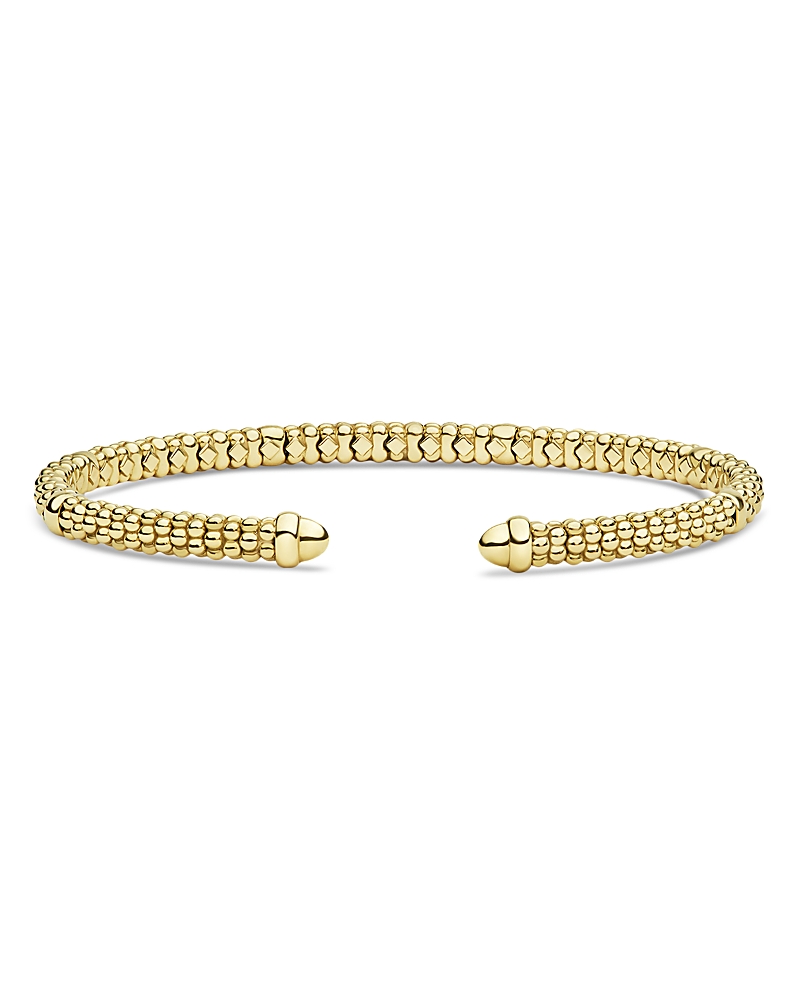Lagos 18K Yellow Gold Signature Caviar Beaded Versa Torque Cuff Bracelet