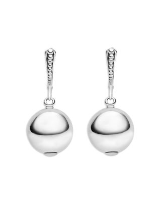 Sterling Silver Caviar Bubbly Beaded Sphere Drop Earrings