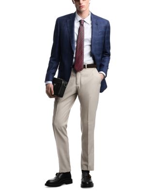 G Line Regular Fit Single Breasted Notch Lapel Jacket in Super 130s Wool