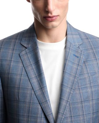 G Line Regular Fit Single Breasted Notch Lapel Jacket in Super 130s Woo
