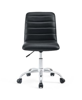  Ripple Armless Mid Back Vinyl Office Chair