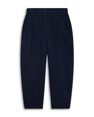 Petites Linen Barrel Leg Trousers