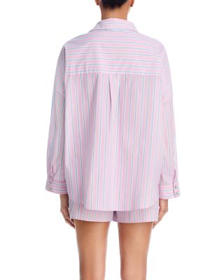 Striped Long Sleeve Short Pajama Set - Exclusive