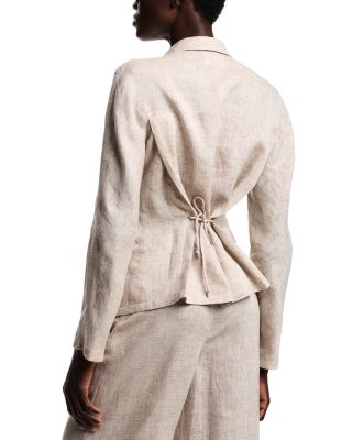 Mixed Linen Chambray Straight Pants