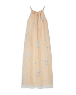 Silk Organza Floral Print Maxi Dress