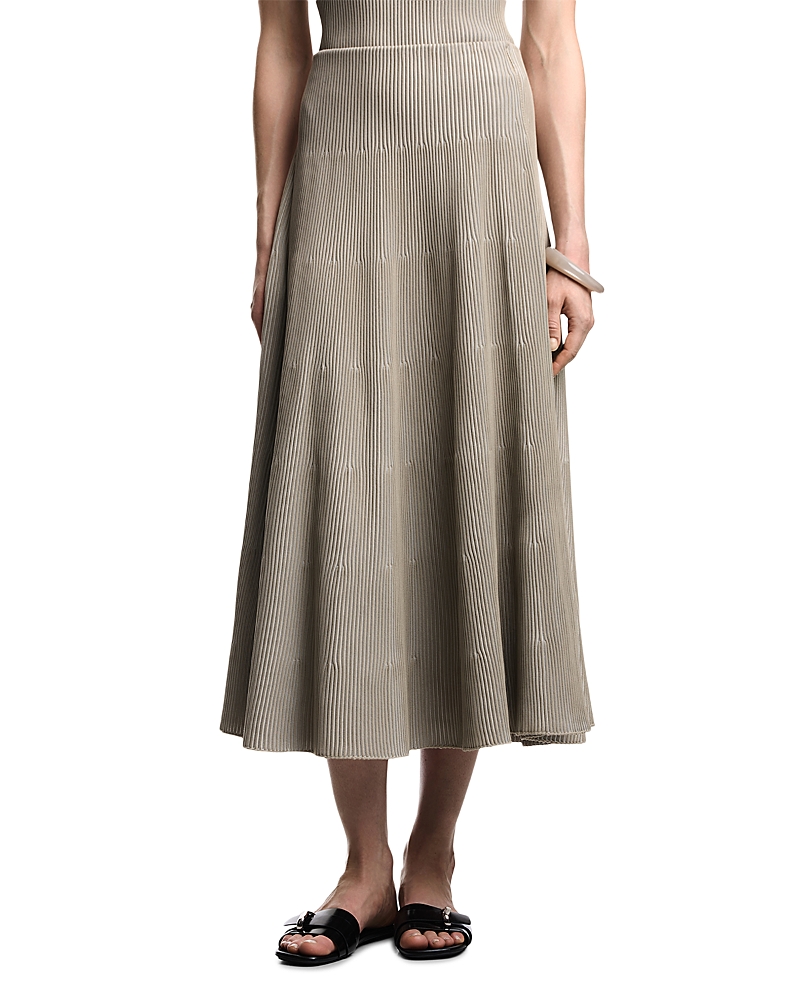 Emporio Armani Bicolor Ribbed Midi Skirt