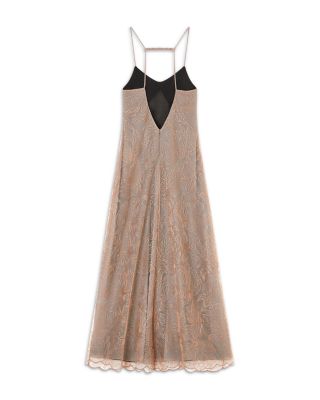 Metallic Floral Embroidered Tulle Gown