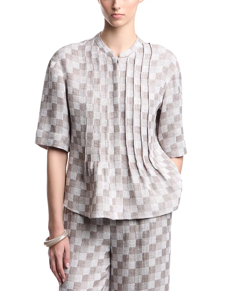 Emporio Armani Gauze Checkered Shirt