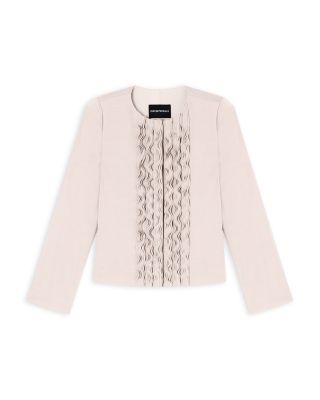 Washed Twill Ruffled Detail Jacket