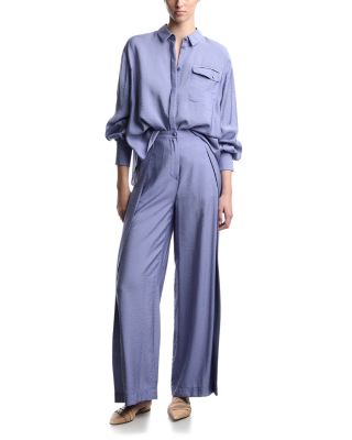 Techno Rayon Wide Leg Trousers