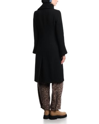 Detachable Collar Tricot Effect Coat