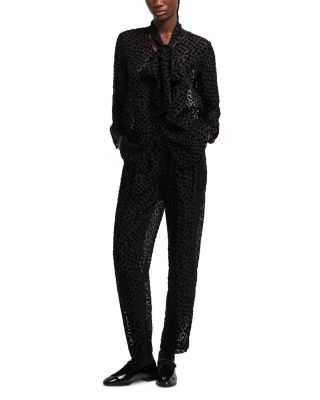 Tulle and Velvet Trousers with Jeu de Carte Motif