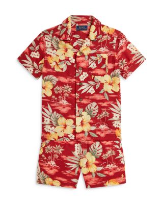 Boys' Floral Print Cotton Shirt & Shorts Set - Little Kid