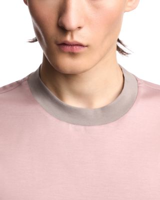 Contrast Hem Cotton Blend T-Shirt
