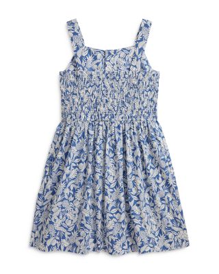 Girls' Pineapple Print Smocked Cotton Dress - Little Kid, Big Kid