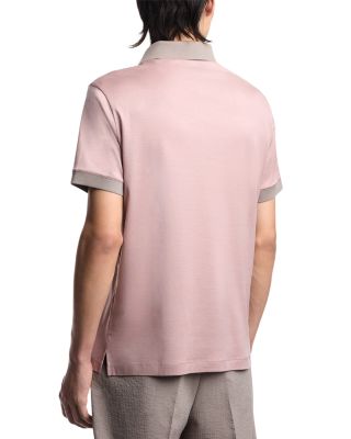 Contrast Hem Cotton Blend Polo Shirt