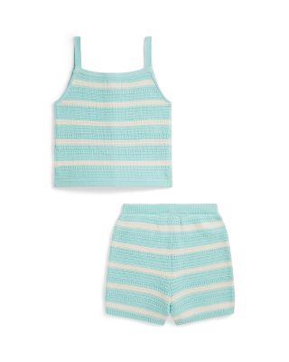 Girls' Crocheted Cotton Boxy Top & Shorts Set - Little Kid, Big Kid
