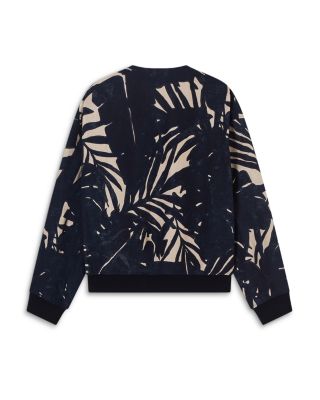 Blouson Palm Leaf Linen Blend Jacket