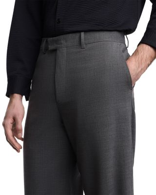 Stretch Wool Straight Leg Trousers