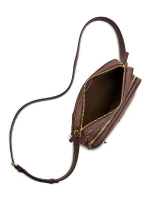 Antibes VLogo Suede & Leather Camera Crossbody Bag