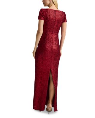 Velvet Sequined Deep V Gown