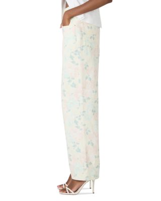 Sydnee High Rise Wide Leg Jeans in Peach Beige