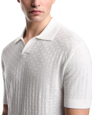 Knit Basketweave Polo Sweater