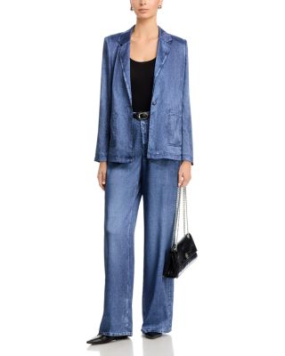 Veronica Denim Print Satin Jacket