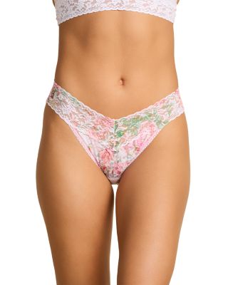 Printed Signature Lace Low Rise Thong