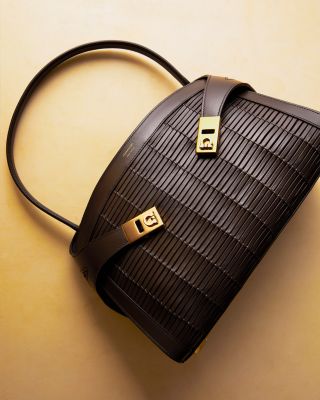 Hug Medium Woven Leather Handbag