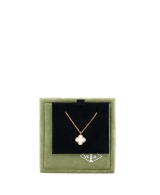  Sweet Alhambra Pendant Necklace 18K Gold and Mother of Pearl, 15.75"