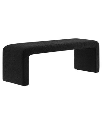  Simba Boucle Fabric Waterfall Long Bench