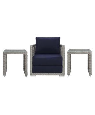 Aura Outdoor Patio Wicker Rattan, Set of 3