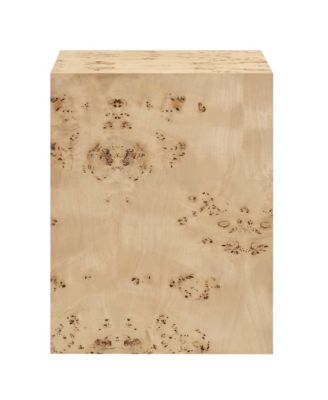 Cosmos 16" Square Burl Wood Side Table