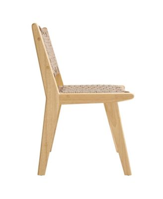 Saoirse Woven Rope Wood Dining Side Chair, Set of 2