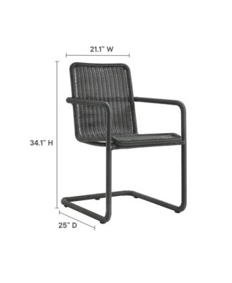 Abacus Outdoor Patio Wicker Dining Chairs, Set of 2