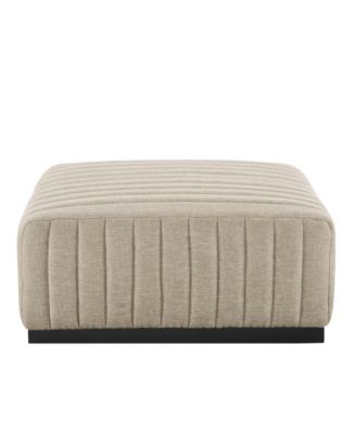 Conjure Channel Tufted Upholstered Fabric Ottoman