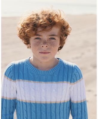 Boys' Organic Cable Crewneck Pullover Sweater - Big Kid