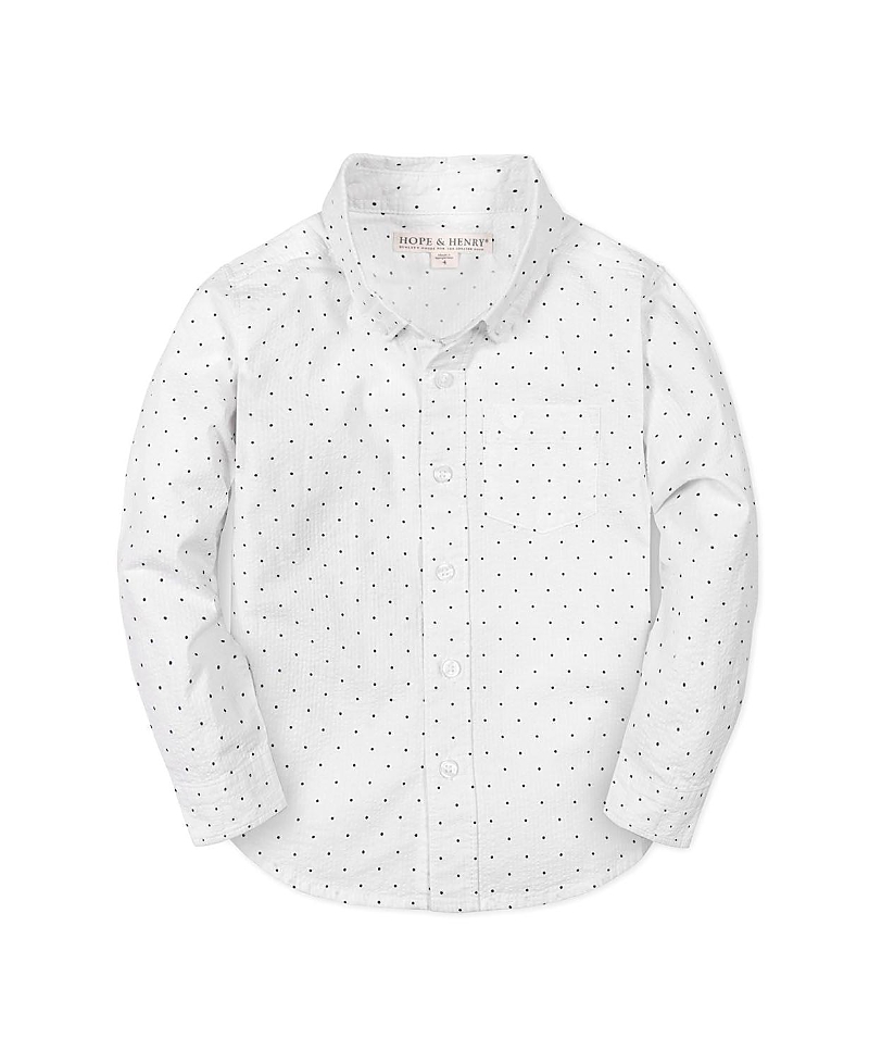 Hope & Henry Boys' Organic Long Sleeve Seersucker Shirt - Little Kid