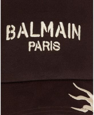  Cotton Cap with Balmain Paris and Sun Embroidery