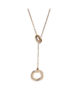  Trinity Lariat 18k 3 Tone Gold Necklace